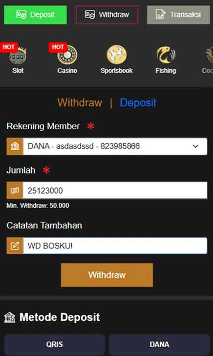 withdraw Sidaktoto